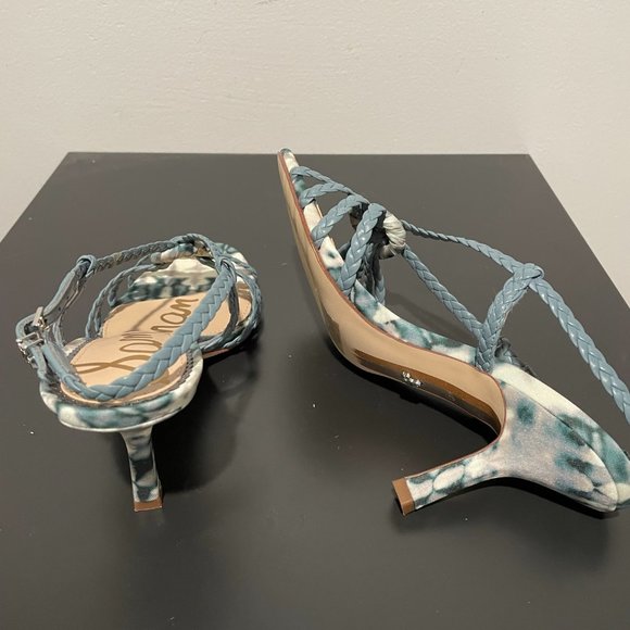 Sam Edelman NEW Smoky Blue Pankin Braided Slingback Kitten Heel Sandal Size 6.5 - Picture 6 of 10